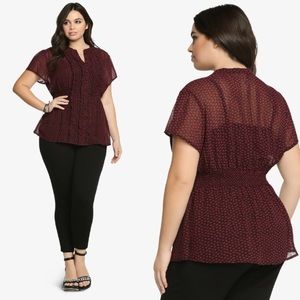 {Torrid} Lips Smock Blouse Sz 2X